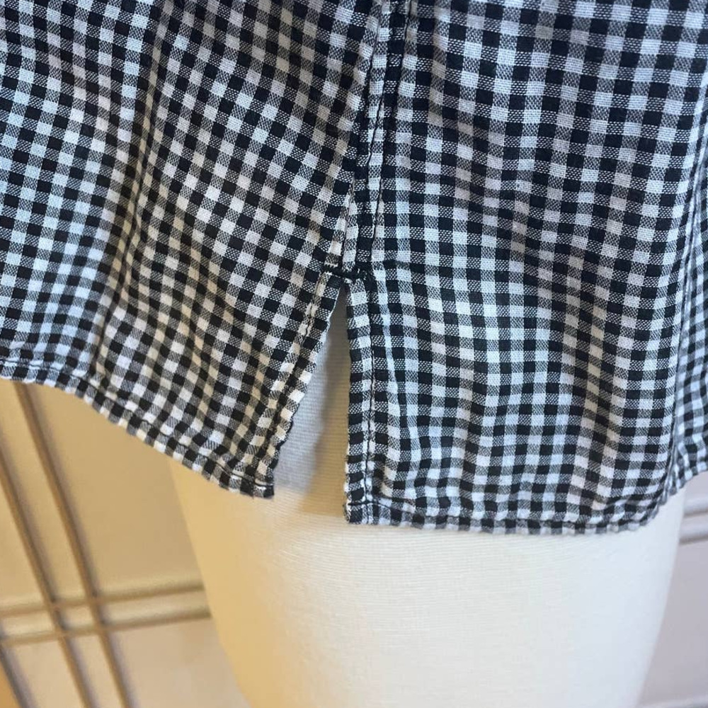 *Rag & Bone Checkered Off the Shoulder Top Smocking Black&White Size Small - Picture 5 of 9